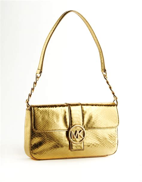 michael kors fulton gold leather shoulder bag|Michael Kors fulton shoulder bag.